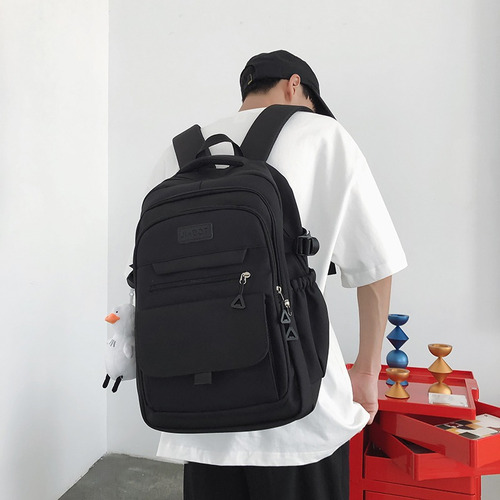 Nueva Mochila Clásica Para Campus, Mochila Impermeable, Bolso De Viaje Para Exteriores, Mochila Para Computadora Portátil De Gran Capacidad. Negro
