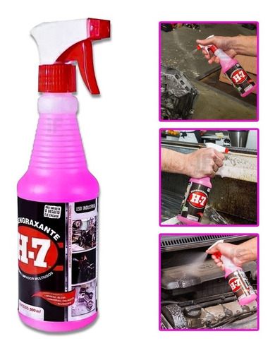 Desengraxante H-7 500 Ml Limpeza Pesada Spray C/aplicador