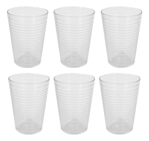  Set X6 Vasos De Vidrio 265 Ml Ginga