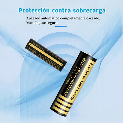 Cargador Y Pilas Recargable 3.7v 18650 4 Batería Recargable,USB cargador de baterías de litio con 4pcs 18650 baterías