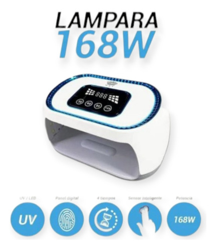 Lámpara Para Uñas Con Luz Led 168 Watts