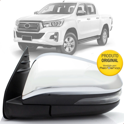 Retrovisor Cromado Hilux Sw4 C/ Recolhimento Eletrico