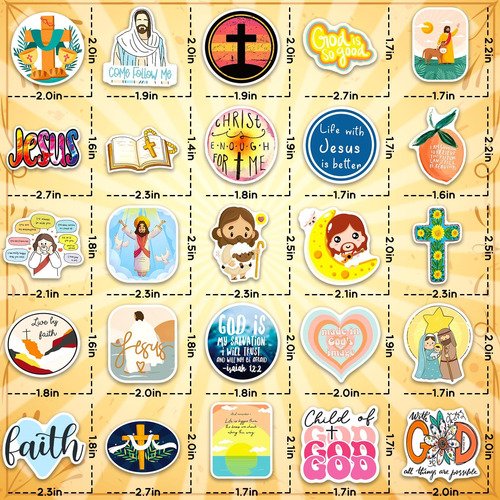 200 Pegatinas Cristianas De Jesús, Pegatinas Religiosas Para