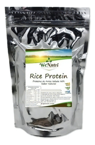 Proteína De Arroz Isolada 500g Wenutri Vegan Protein Natural