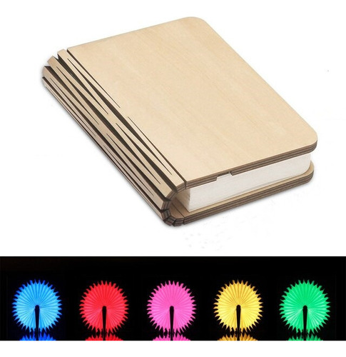 Luz Led Para Libros De 5 Colores, Luz Nocturna Plegable De M