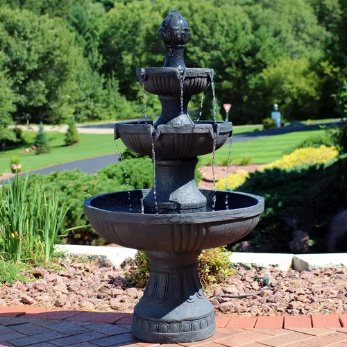 Sunnydaze Fuente de Agua de jardín al Aire Libre de Tres Niveles