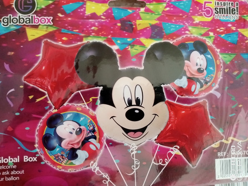 Set De Globos Mickey Mouse 16' (5 Unidades De Globo Por Set)