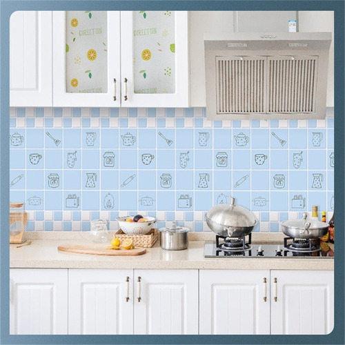 Imagen 1 de 3 de Adhesivo Decorativo Anti Grasa Para Cocina