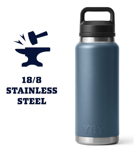 Yeti Rambler Botella De 36 Oz, Aislada Al Vacío, Acero Inoxi