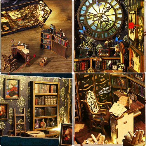 Kit De Rompecabezas En Madera Crear Casa De Libros Con Luces