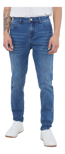 Jeans Hombre Skinny Fit Superflex Azul Oscuro Corona