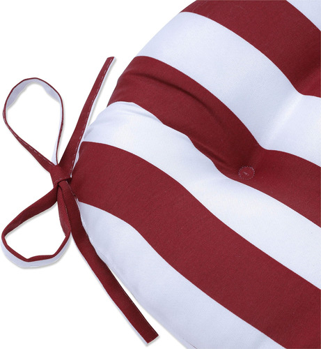 Cojín Para Silla Pillow Perfect Stripe Con Lazos, Capitoné,