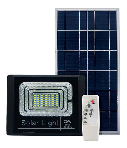 Reflector Led 25w Recargable Con Panel Solar Control Remoto