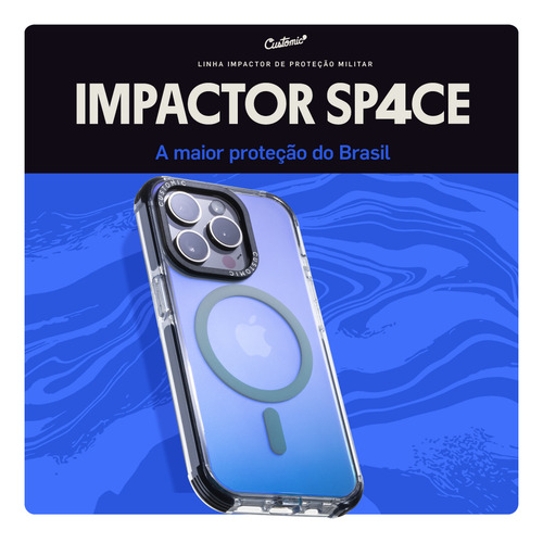 Capa Customic Para iPhone 16 Impactor Space Magsafe Preto