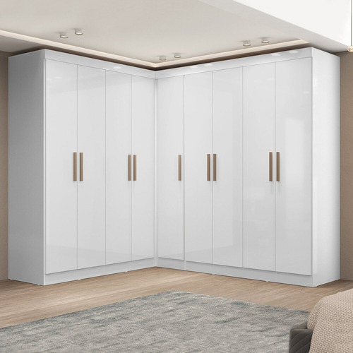 Guarda-roupa Modulado De Canto 9 Portas E 4 Gavetas Paris Wt