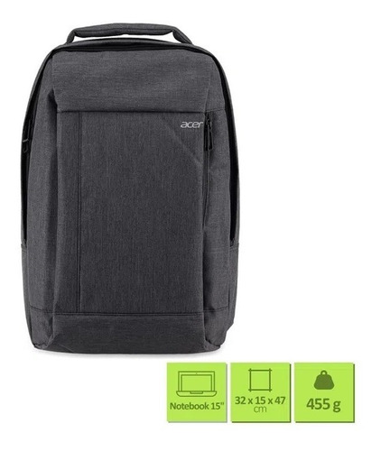 Imagem 1 de 2 de Mochila Acer Backpack Gray Dual Tone (notebook 15.6) - 2970