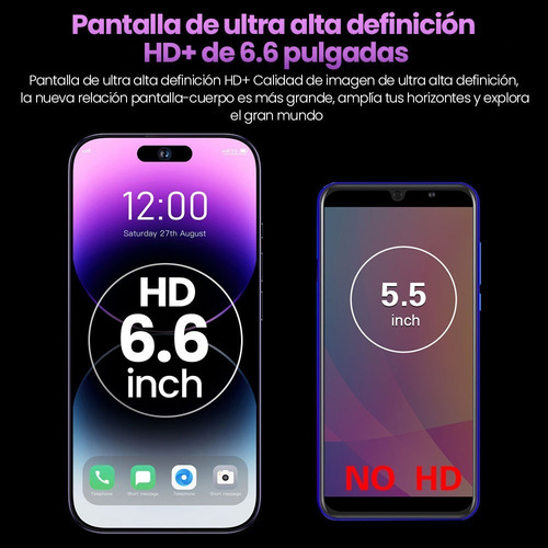 Teléfono Inteligente Android I14 Pro Max 6.8 Pulgadas Móvil