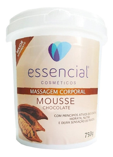 Mousse Chocolate Massagem Corporal Essencial 750g