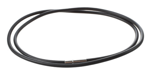 Collar De Cordón De Caucho Negro De 3 Mm Con Cierre De Acero