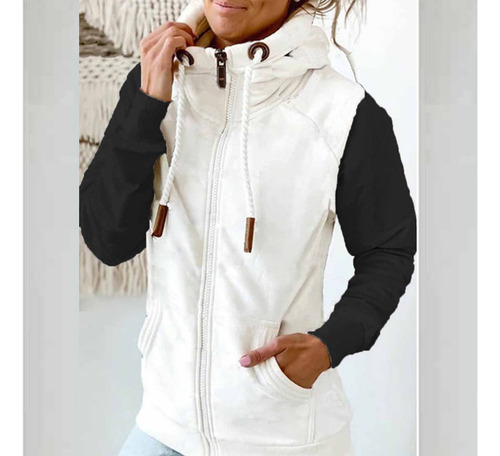 Sudadera Con Capucha De Cuello Alto Y Manga Larga Para Entre