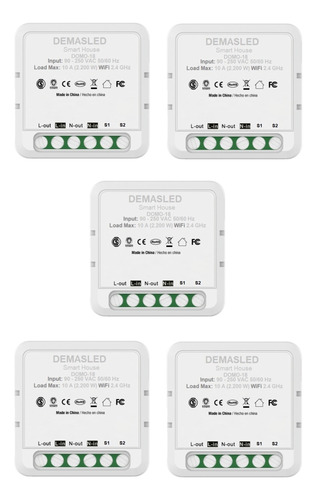 Pack 5 Interruptores Inteligentes Wifi Smart Switch Domótica