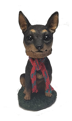 Min Pin Dog Bobblehead Dog Figura Estatua Regalo Para El Tab