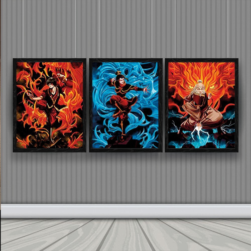 Cuadro 3d Lenticular Zuko, Azula Y Tio Iroh Avatar Aang