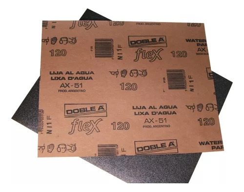 Pack 6 Hojas De Lija Al Agua Marca Aa Granos 1000 Al 2500