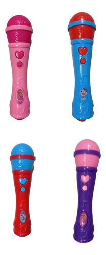 Microfone Infantil Brinquedo Musical Karaokê Rosa E Azul