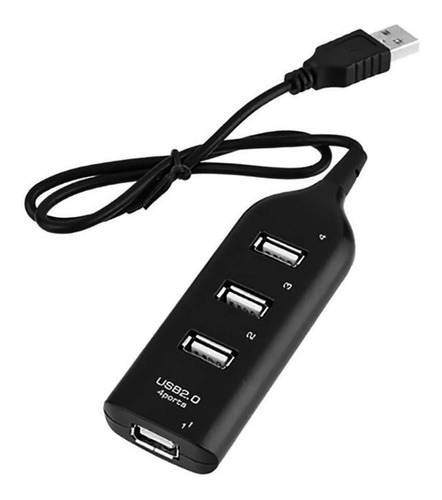 Hub Usb 2.0 De 4 Puertos Tipo Zapatilla Con Cable De 40cm ®