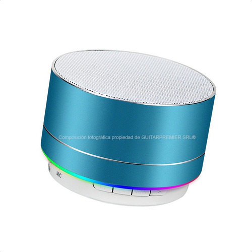 Imagen 2 de 10 de Mini Parlante Bluetooth Aluminio Colores Luz Led Lector Sd