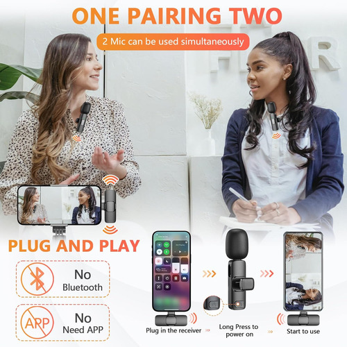Wireless Microphone For iPhone, Android Phone, Laptop, Cd...