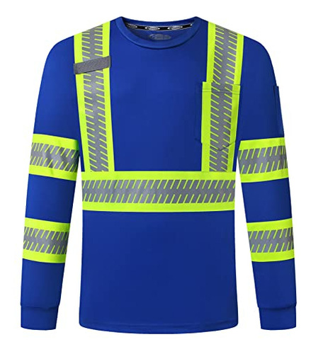 Hi-vis Long Sleeves Safety T-shirt With Reflective Stri...