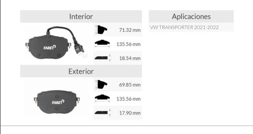 Balatas Delanteras Vw Transporter 2021 2022