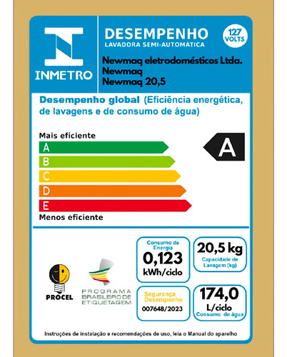 Tanquinho 20.5kg Lavagem Por Turbilhamento Timer 9 Programas