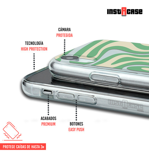 Funda Para iPhone Para Mujer Curvas Verde Con Tu Nombre