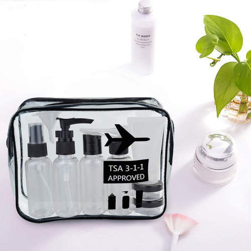 Botellas De Viaje Y Bolsa De Aseo Aprobadas Por La Tsa, Tama