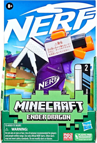 Nerf Pistola Minecraft Lanzador 2 Dardos Incluidos Hasbro