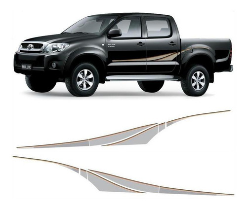 Kit Faixas/adesivos Toyota Hilux Cabine Dupla 2009