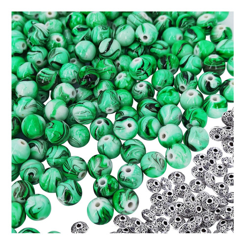 Miiim 500pcs Beads De Patrón De Tinta Acrílica, Rosario De 8