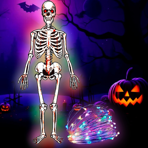 Esqueleto Colgante Guirnalda Led Grande Deco Halloween