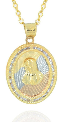 Medalla Virgen Rostro. Oro Laminado 14k, Primera Comunión