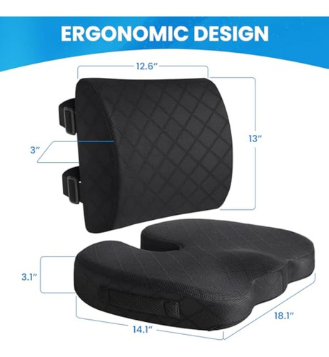 Tushguard Cojín De Respaldo Y Asiento, Cojines