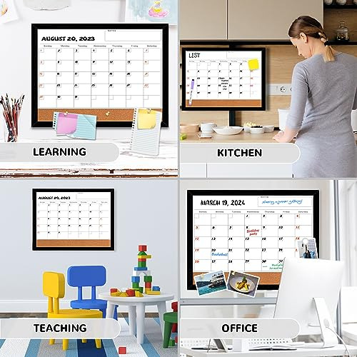 Calendario Mensual Borrado En Seco Pizarra Blanca 43 X 33 Cm
