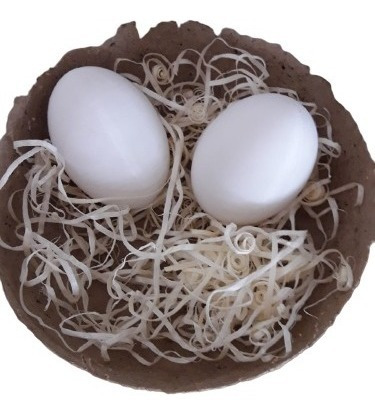 2 Huevos Artificiales Para Gallinas Ponedoras De Bioplástico Blanco