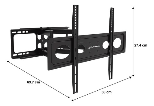 Soporte Con Doble Brazo Articulado Mitzu Para Pantallas De 3 Color Negro
