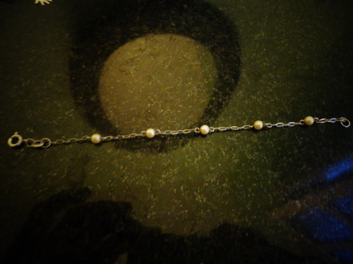 Pulseira De Bolinha(pérola Fantasia) Em Prata
