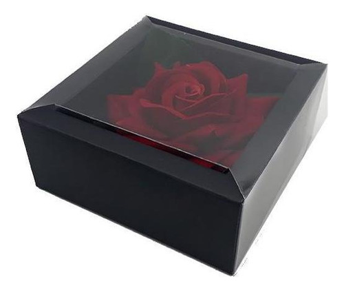 Caixa Para Presente Com Rosa Encantada Amor Lindo Vermelho
