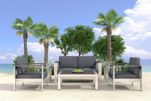 Sofa De Exterior Cosmopolitan Plateado Këssa Muebles