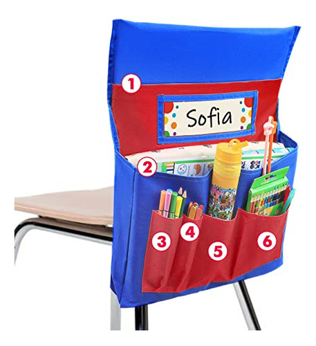 Bolsillo Trasero Silla Asiento Escolar Organizador De B...